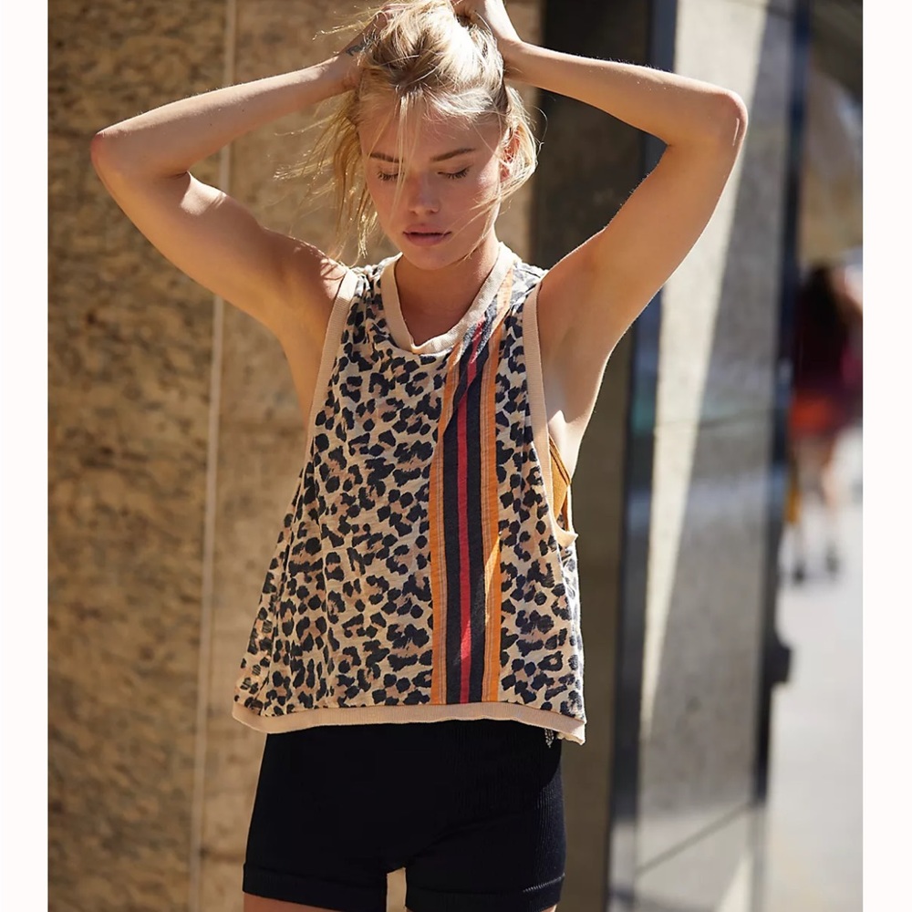 FP Movement by Free People Leopard Print Women’s Athletic Tank Muscle Top. Sz. L